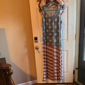 12 Pm By Mon Ami American Flag Maxi Dress